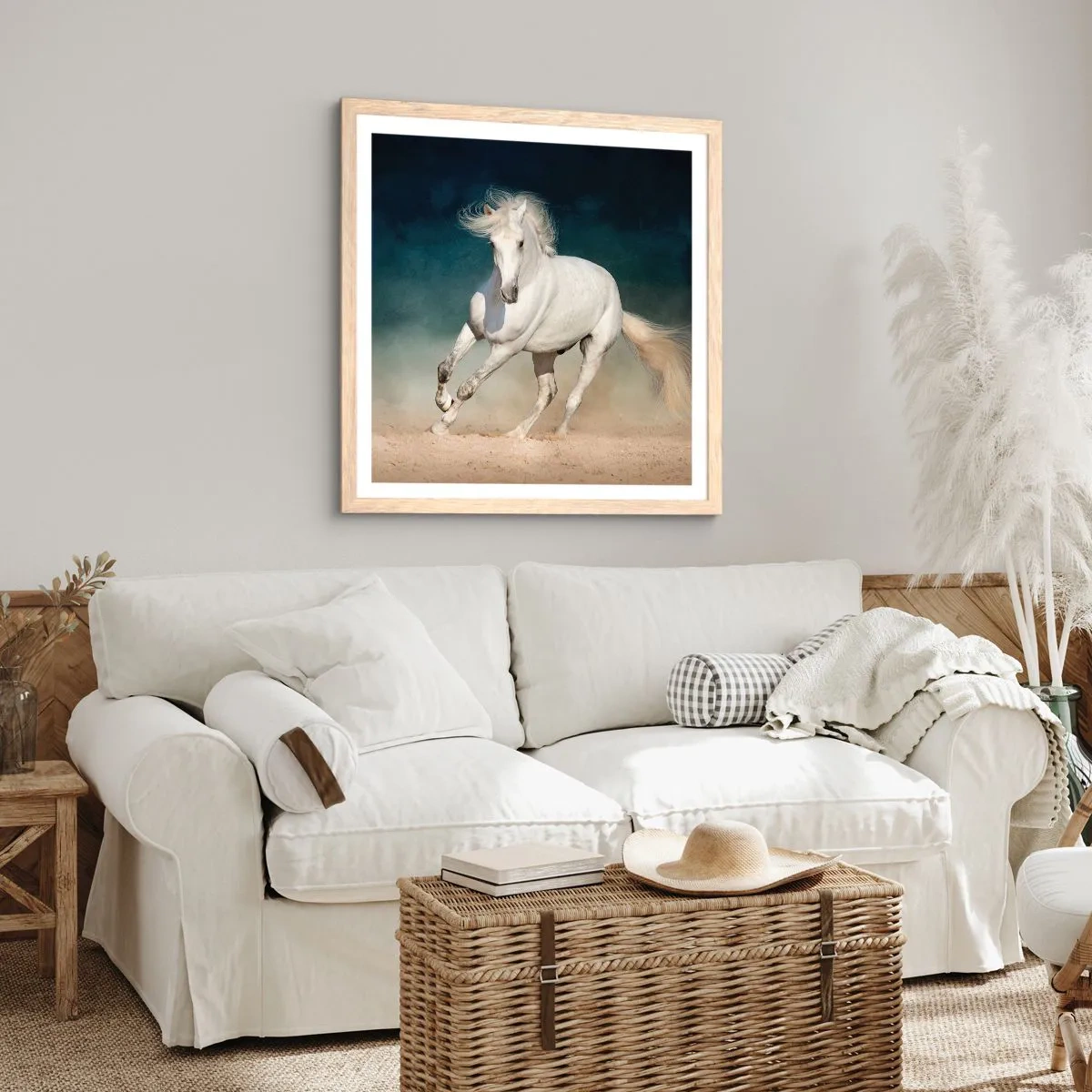 Poster în ramă de stejar deschis - Libertate în stare pură - 60x60 cm