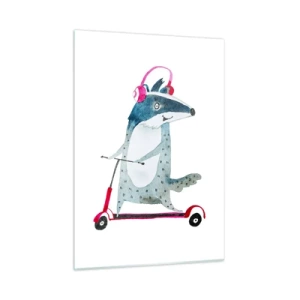 Tablou pe sticlă - Bucurie de bursuc - 50x70 cm