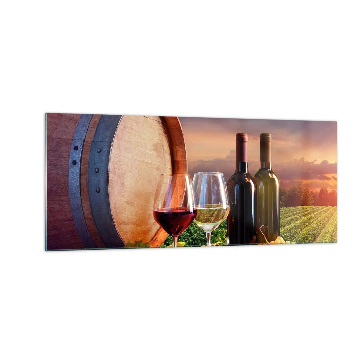 Tablou pe sticlă - Aici viața are un gust - 100x40 cm