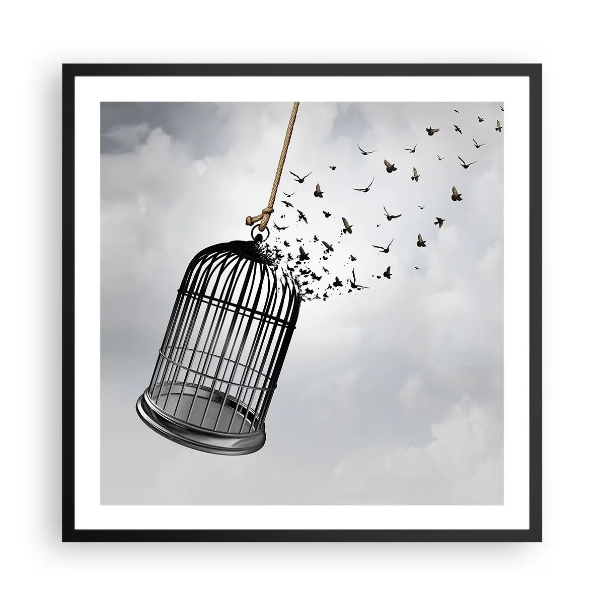Poster în ramă neagră - Credință...Speranță...Libertate! - 60x60 cm