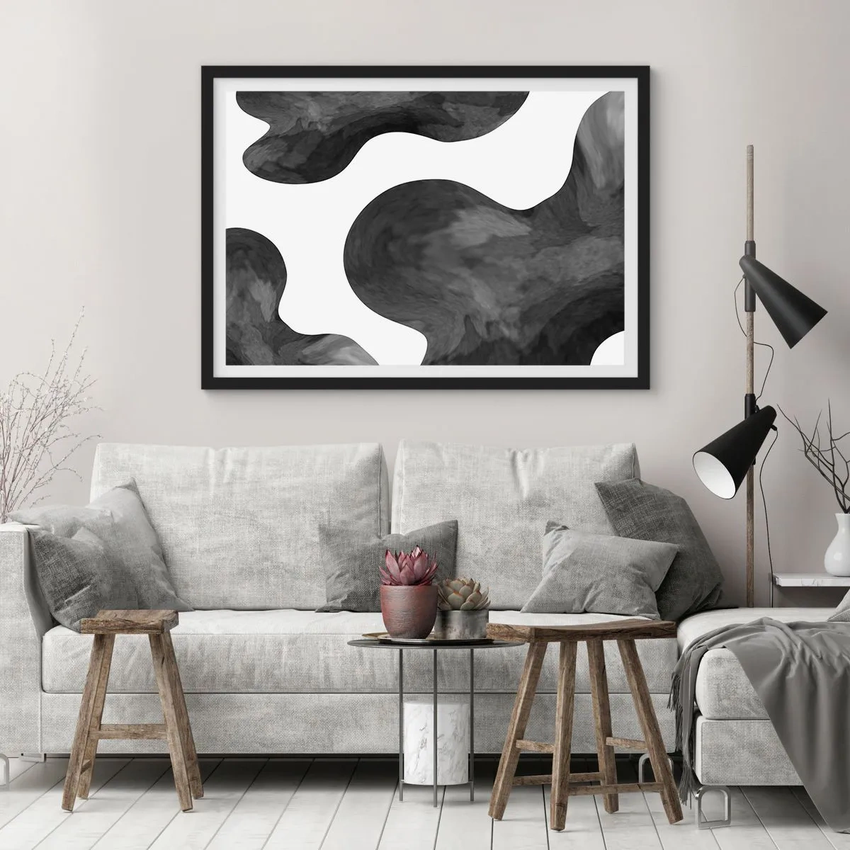 Poster în ramă neagră - Calea Lactee - 91x61 cm