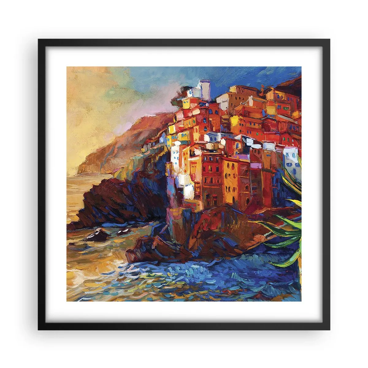 Poster în ramă neagră - Oraș italian de vis - 50x50 cm