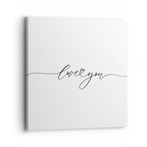 Tablou pe pânză - Negru pe alb - 40x40 cm