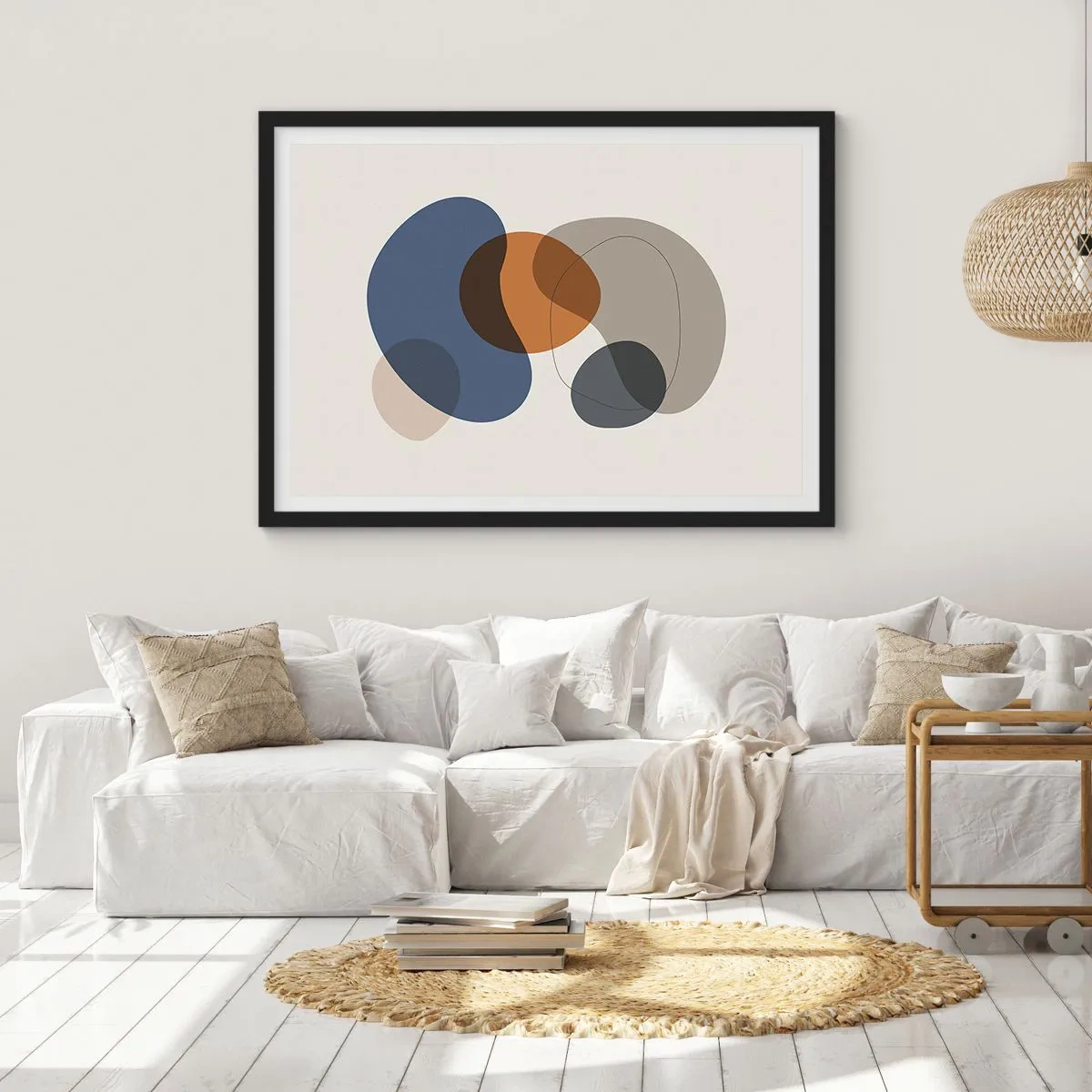 Poster în ramă neagră - Picături de culoare - 100x70 cm