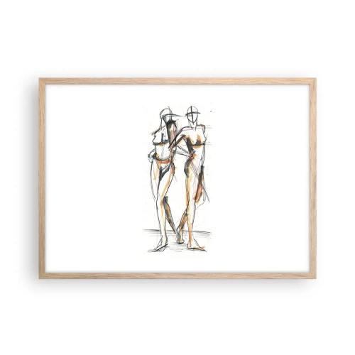 Poster în ramă de stejar deschis - Un studiu de farmec - 70x50 cm