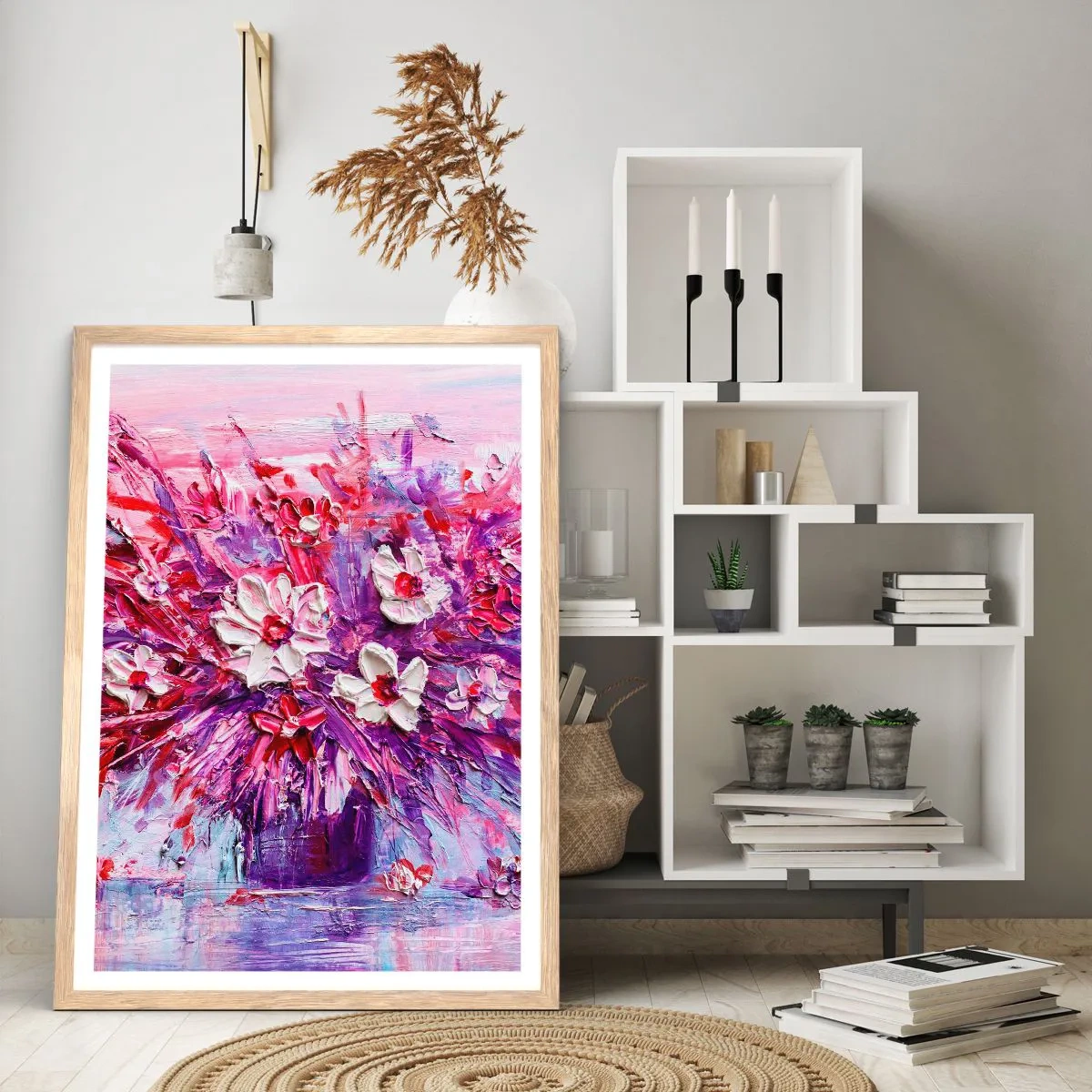 Poster în ramă de stejar deschis - Inocență și pasiune - 70x100 cm