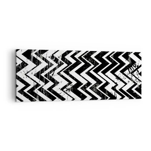 Tablou pe pânză - Zig-alb, zag-negru - 140x50 cm