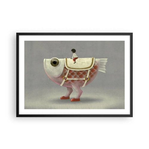 Poster în ramă neagră - Călărețul Pescărel - 70x50 cm