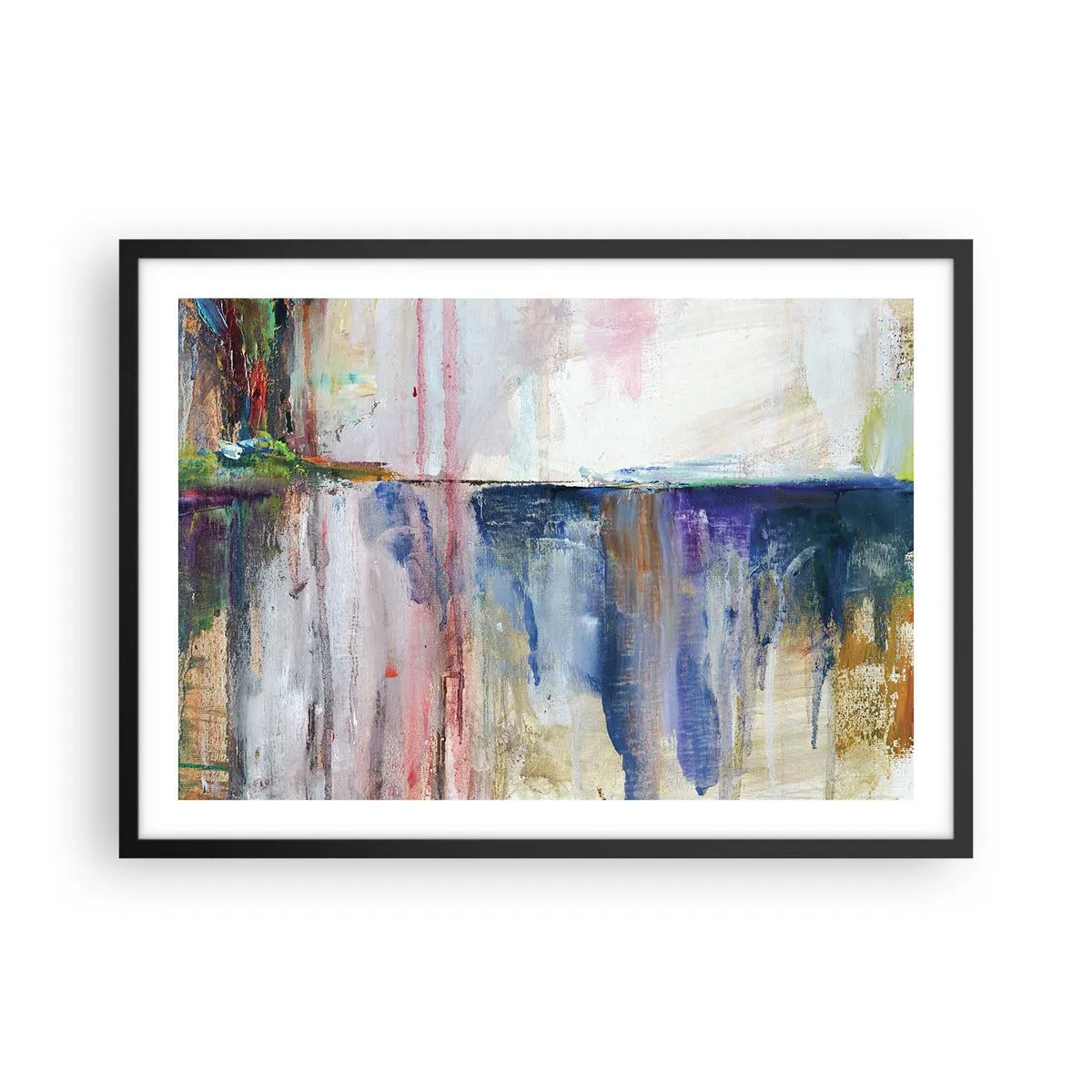 Poster în ramă neagră - Impresii și asociații colorate - 70x50 cm