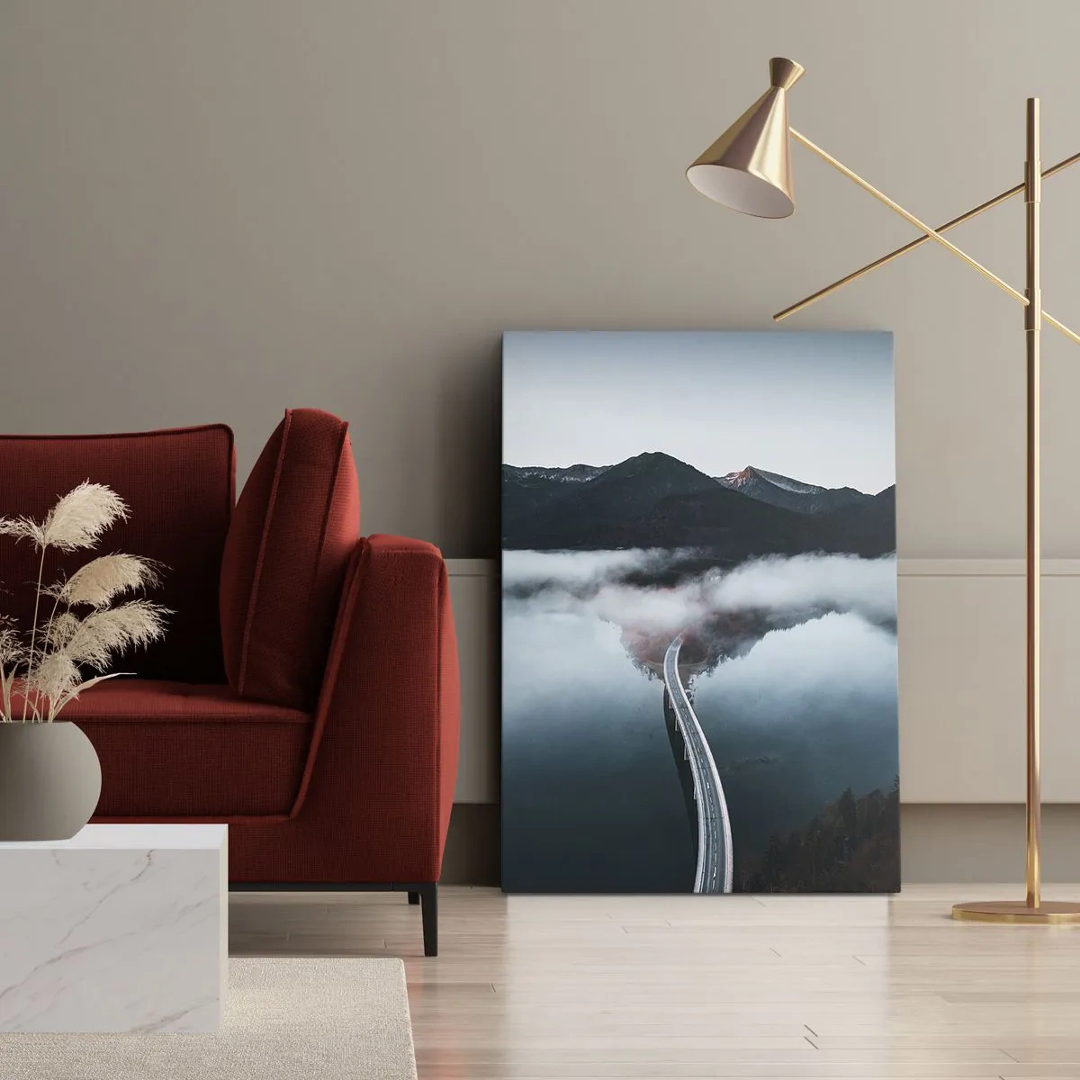 Tablou pe pânză - Peste o apă netedă ca o oglindă - 70x100 cm