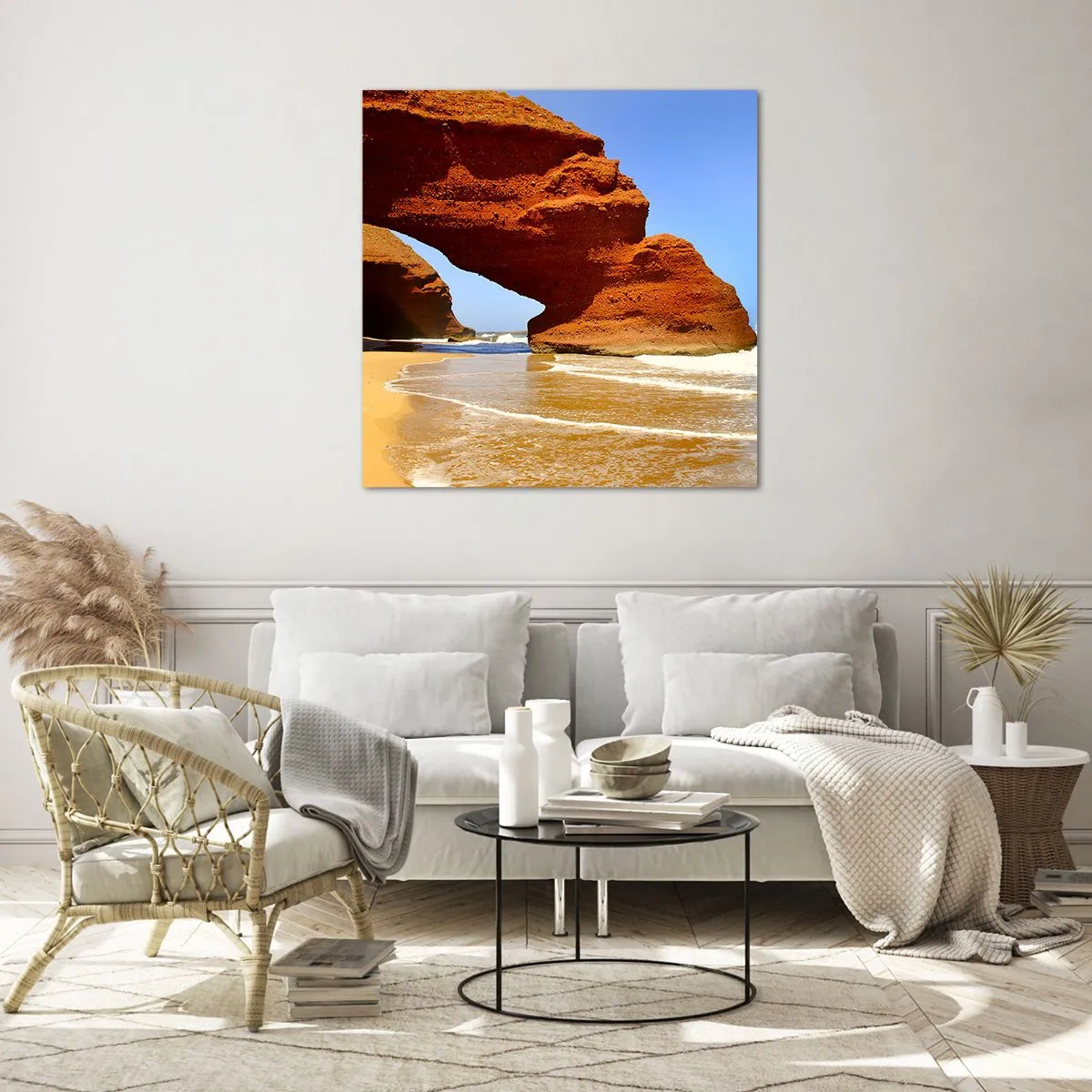 Tablou pe sticlă - Apă și vânt de mii de ani - 40x40 cm