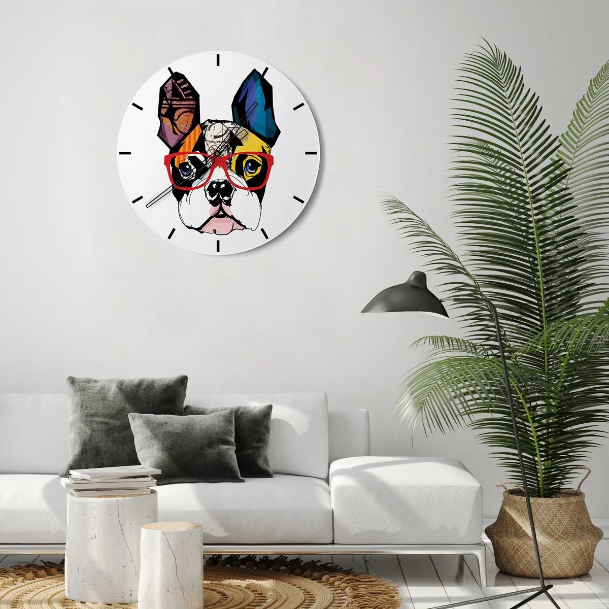 Ceas de perete - Ceas pe sticlă - Intelectualist - 30x30 cm