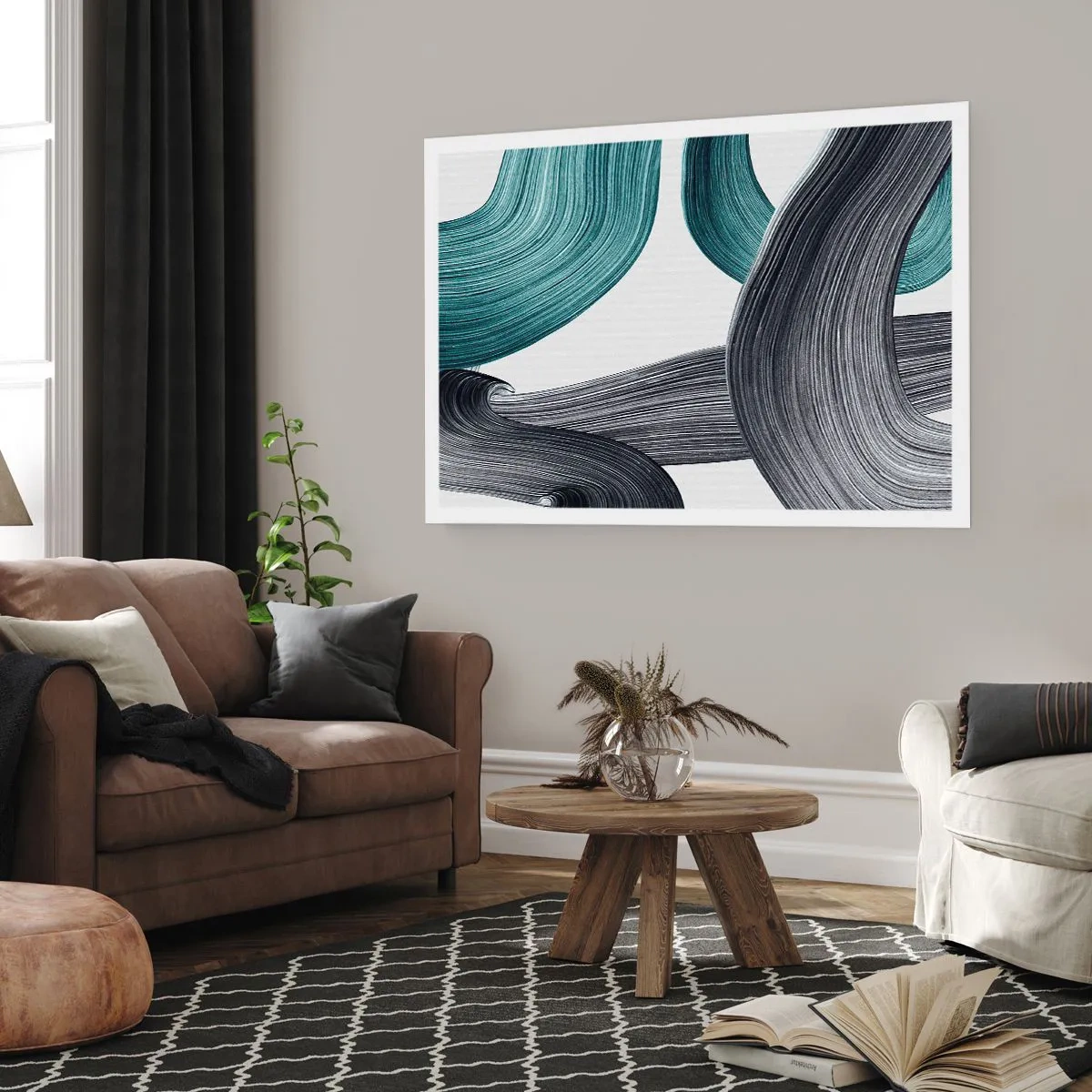 Poster - Trasee de smarald și negru - 100x70 cm