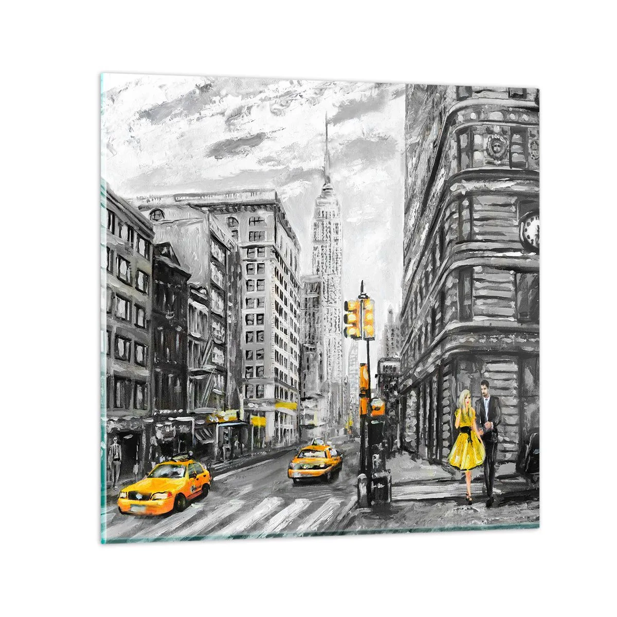 Tablou pe sticlă - O poveste din New York - 70x70 cm