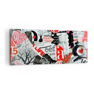 Tablou pe pânză - Colaj de hipsteri - 100x40 cm