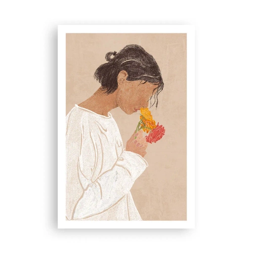 Poster - Fată și floare - 61x91 cm