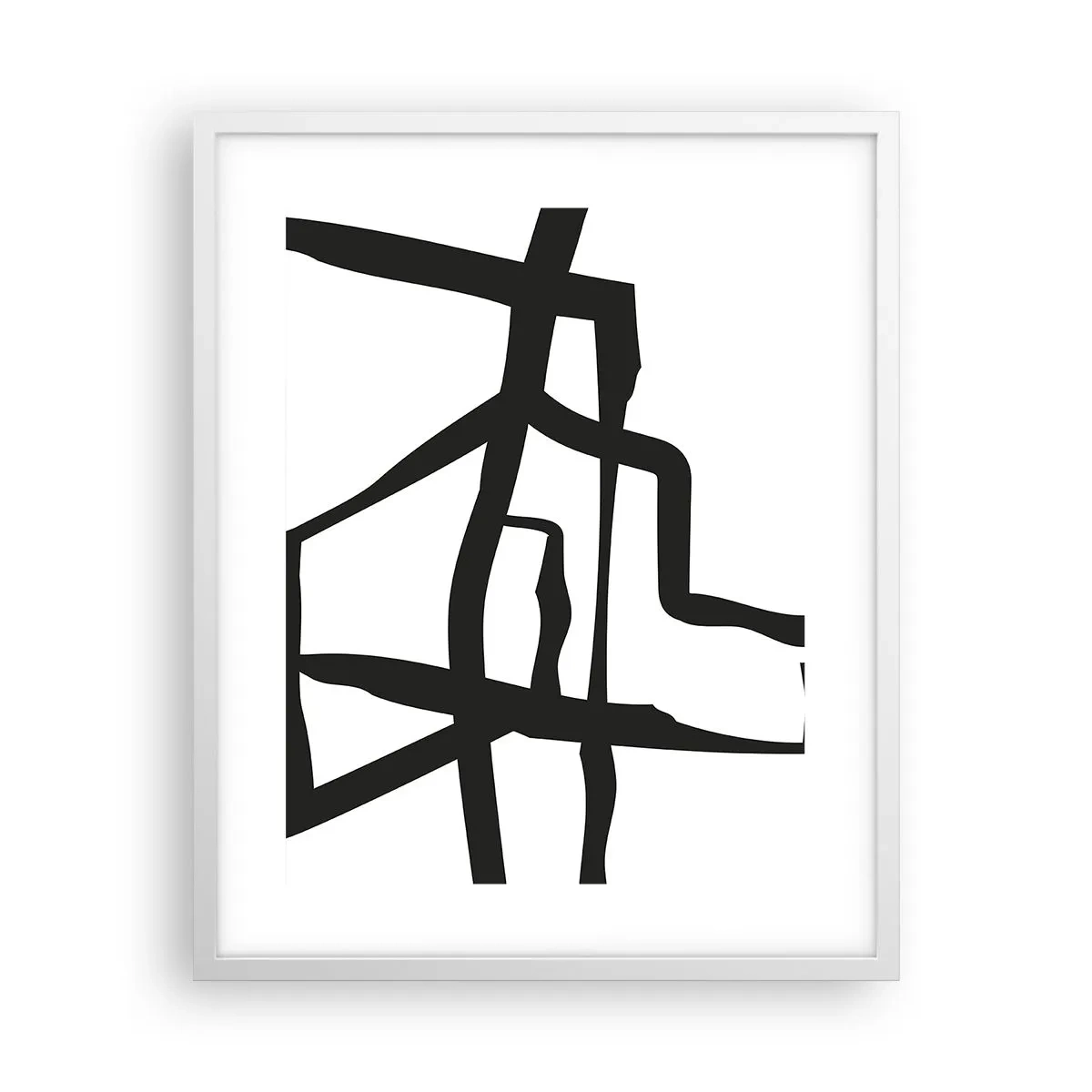 Poster în ramă albă - Construcție în alb și negru - 40x50 cm