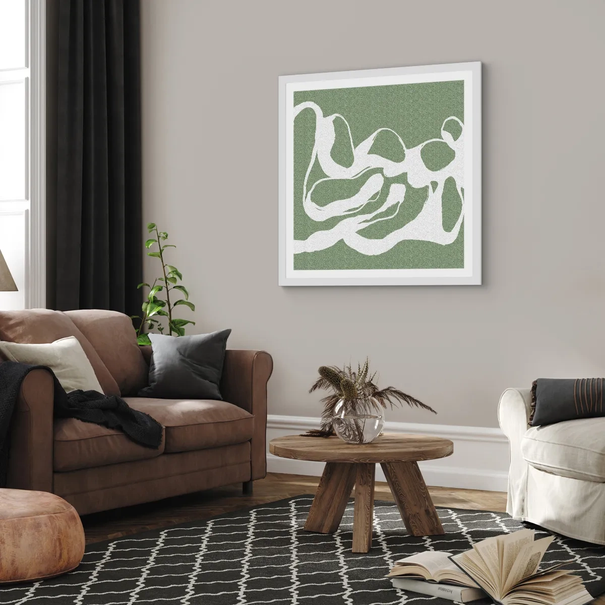 Poster în ramă albă - Chemarea spațiului - 40x40 cm