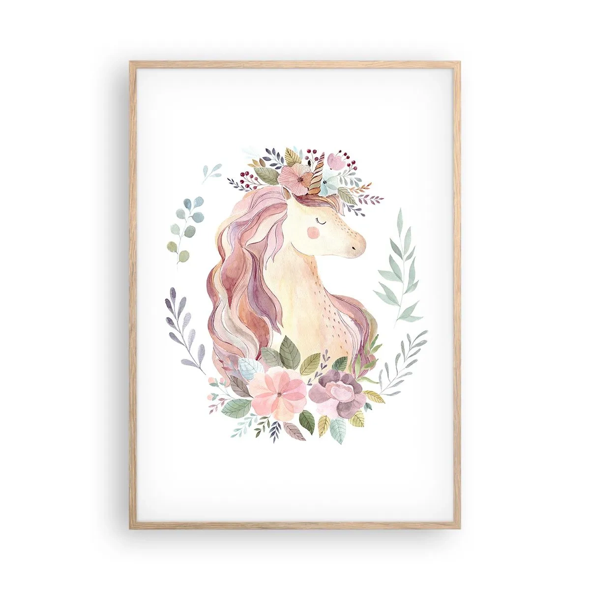 Poster în ramă de stejar deschis - O invitație în lumea basmelor - 70x100 cm