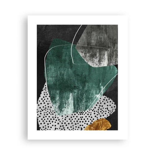 Poster - Abstracție colorată cu fulgi de aur - 40x50 cm