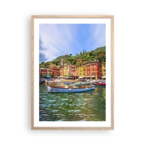 Poster în ramă de stejar deschis - O dimineață italiană - 50x70 cm