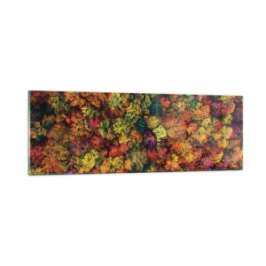 Tablou pe sticlă - Buchet de copaci de toamnă - 90x30 cm