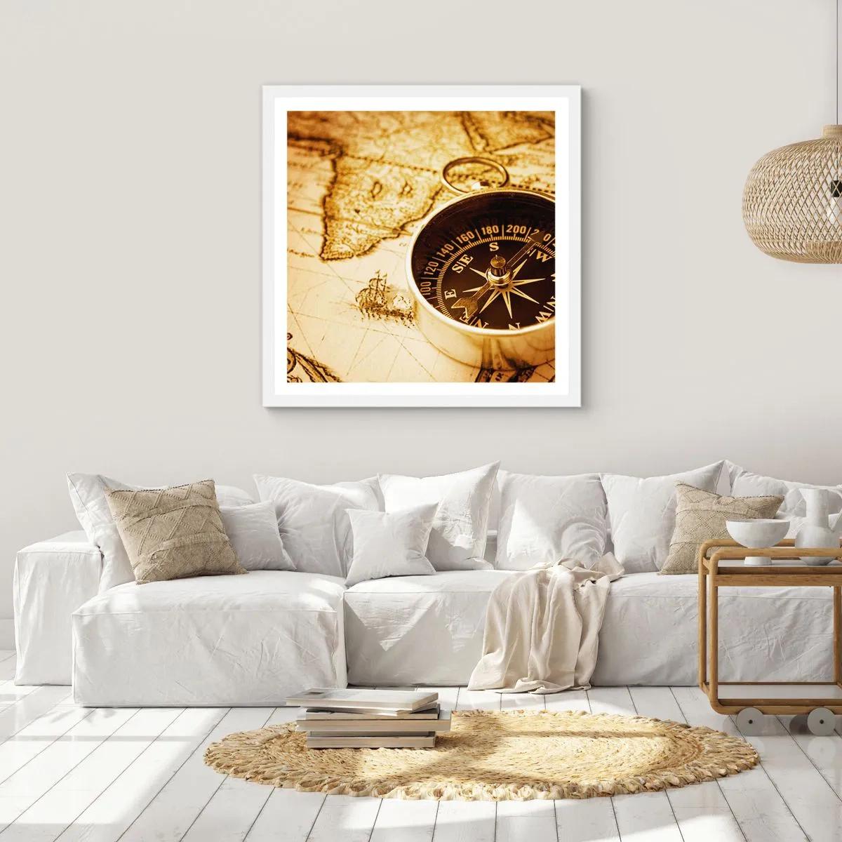 Poster în ramă albă - Est sau vest? - 50x50 cm