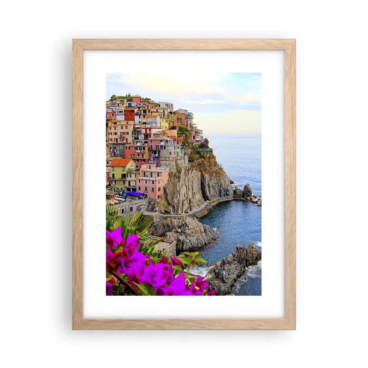 Poster în ramă de stejar deschis - Un oraș care râde - 30x40 cm
