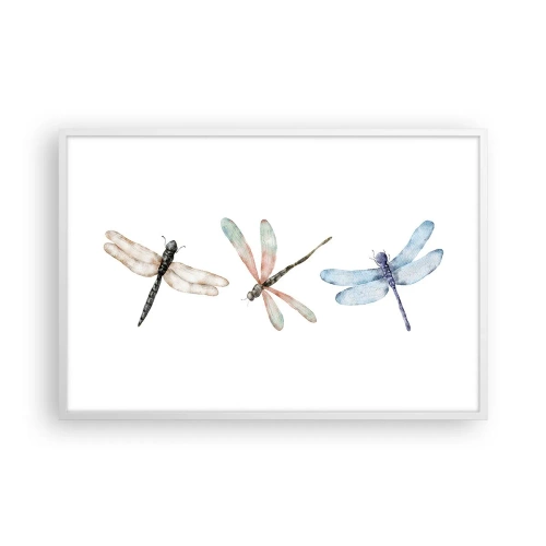 Poster în ramă albă - Libelule imponderabile - 91x61 cm