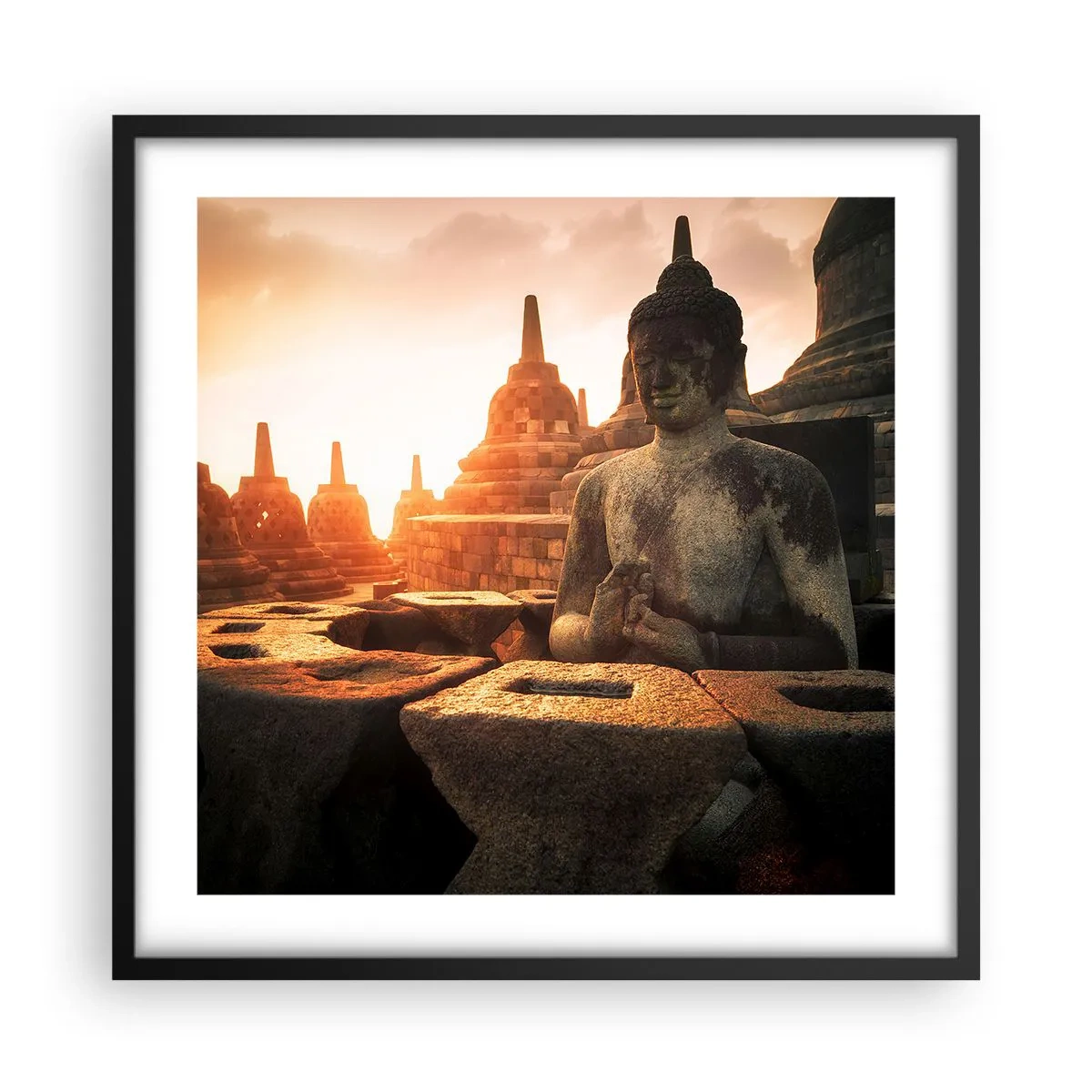 Poster în ramă neagră - Vreme de mare înțelepciune - 50x50 cm