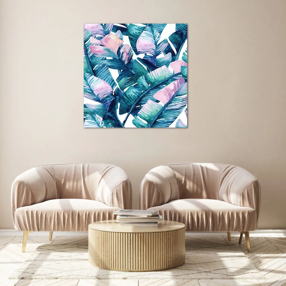 Tablou pe sticlă - Într-o livadă de banane - 60x60 cm