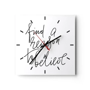 Ceas de perete - Ceas pe sticlă - Este posibil - 30x30 cm