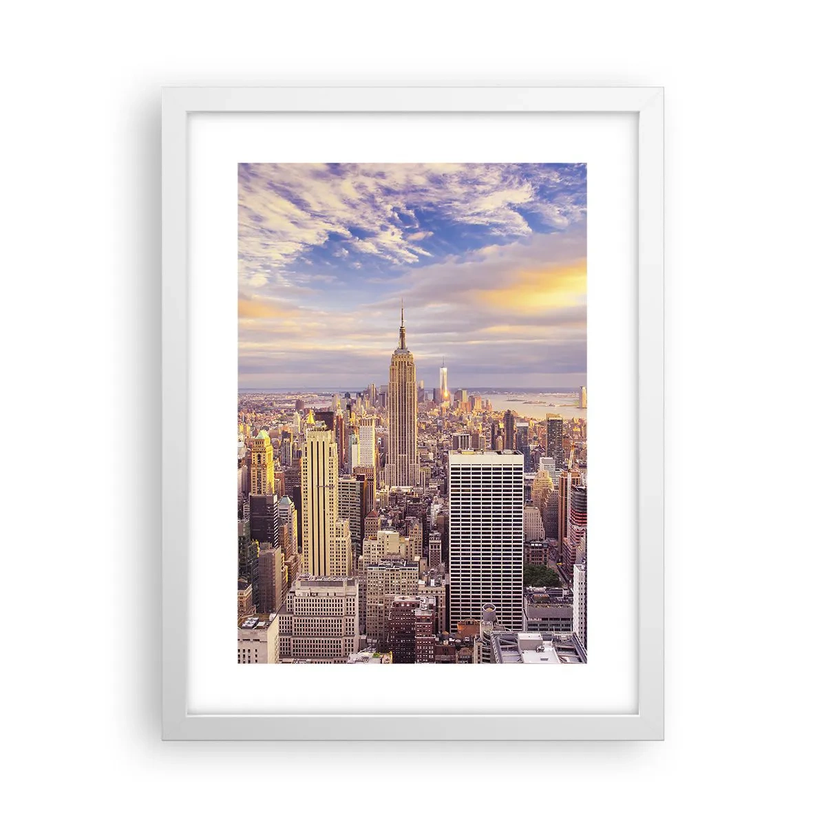 Poster în ramă albă - Ajungeți la nori înșiși - 30x40 cm