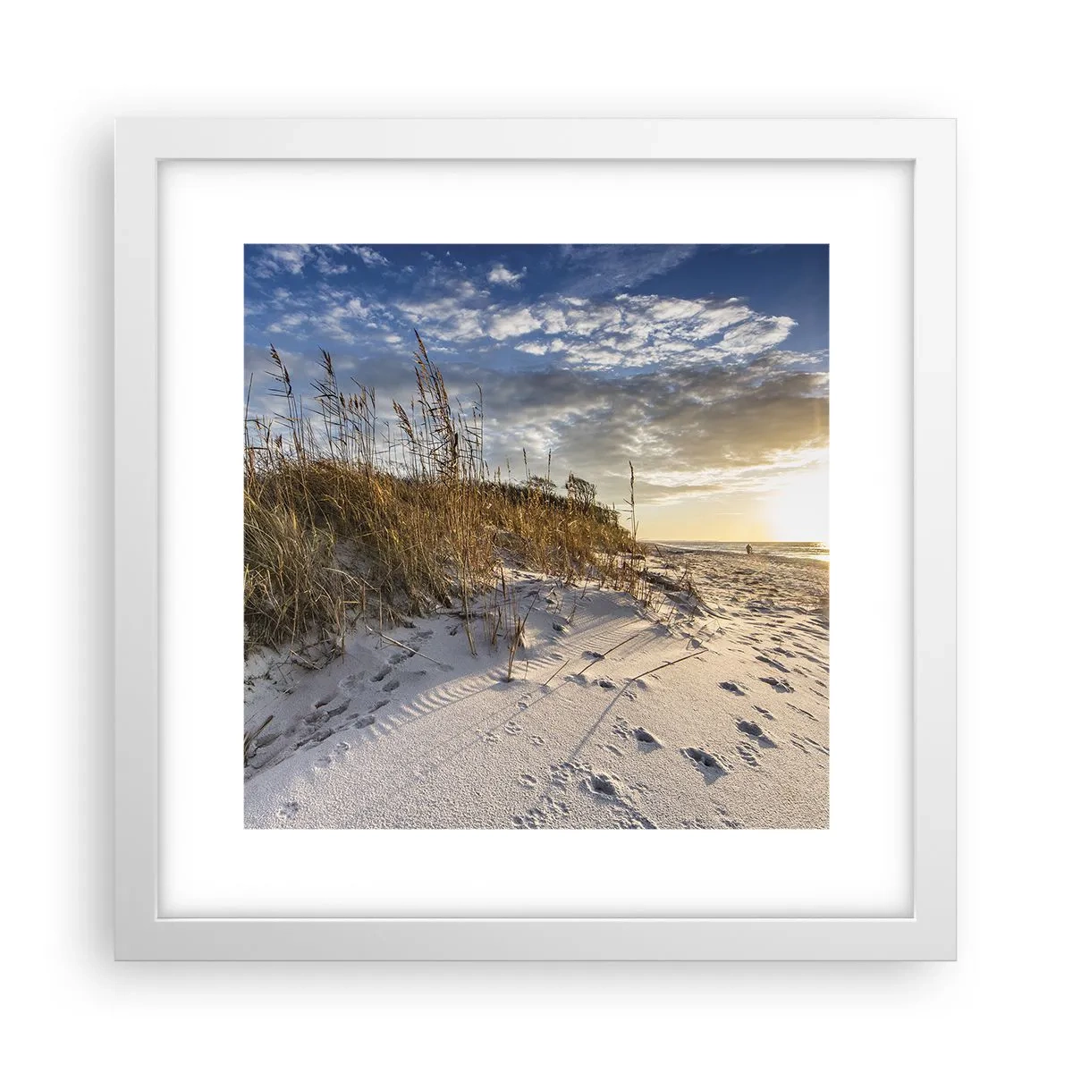 Poster în ramă albă - Invitație la o plimbare - 30x30 cm