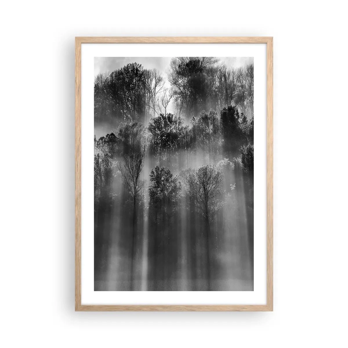 Poster în ramă de stejar deschis - În fluxuri de lumină - 50x70 cm