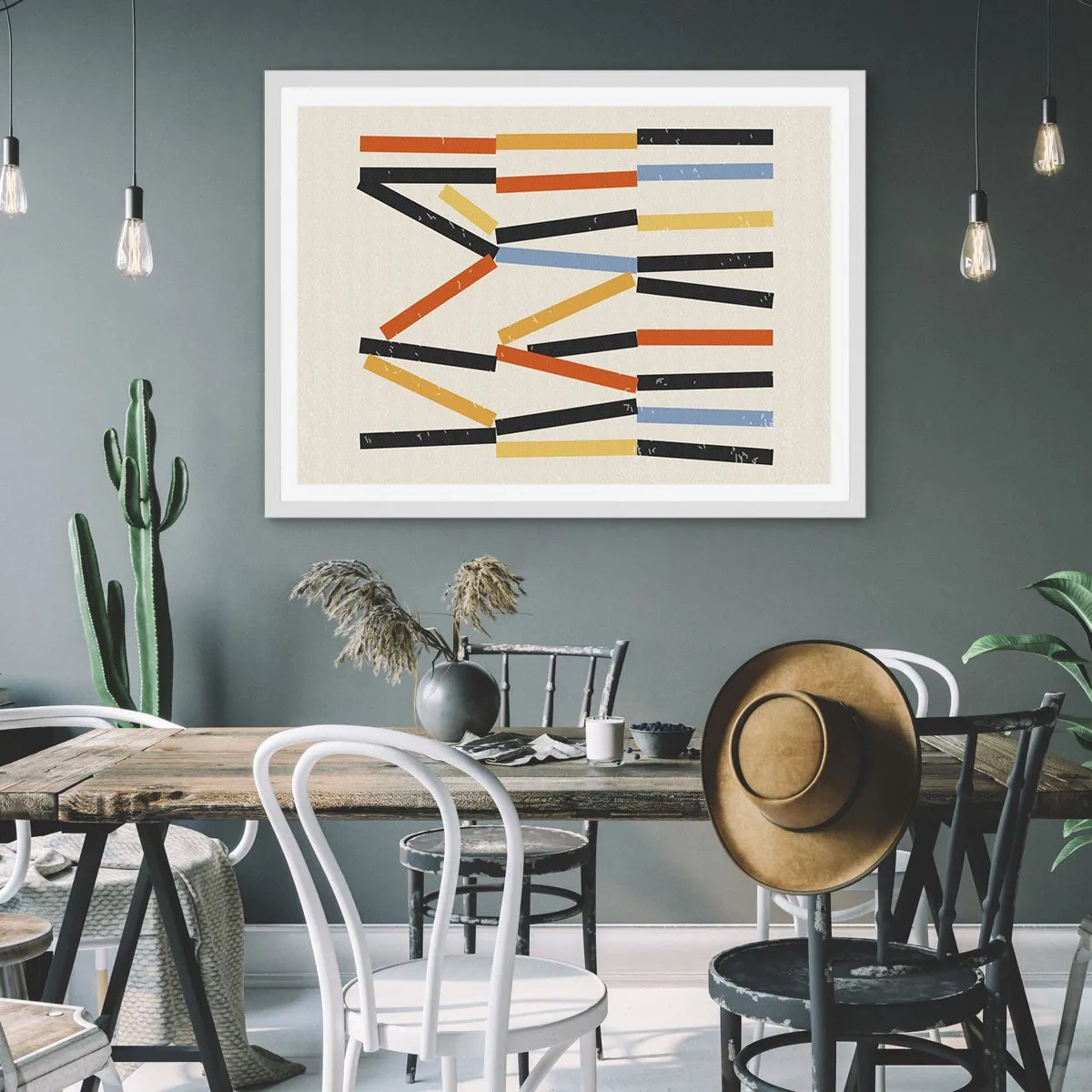 Poster în ramă albă - Compoziție la nivel - 91x61 cm