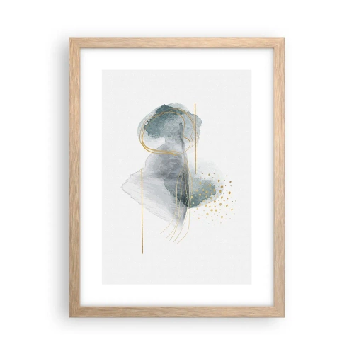 Poster în ramă de stejar deschis - Despre relația dintre gri și auriu - 30x40 cm