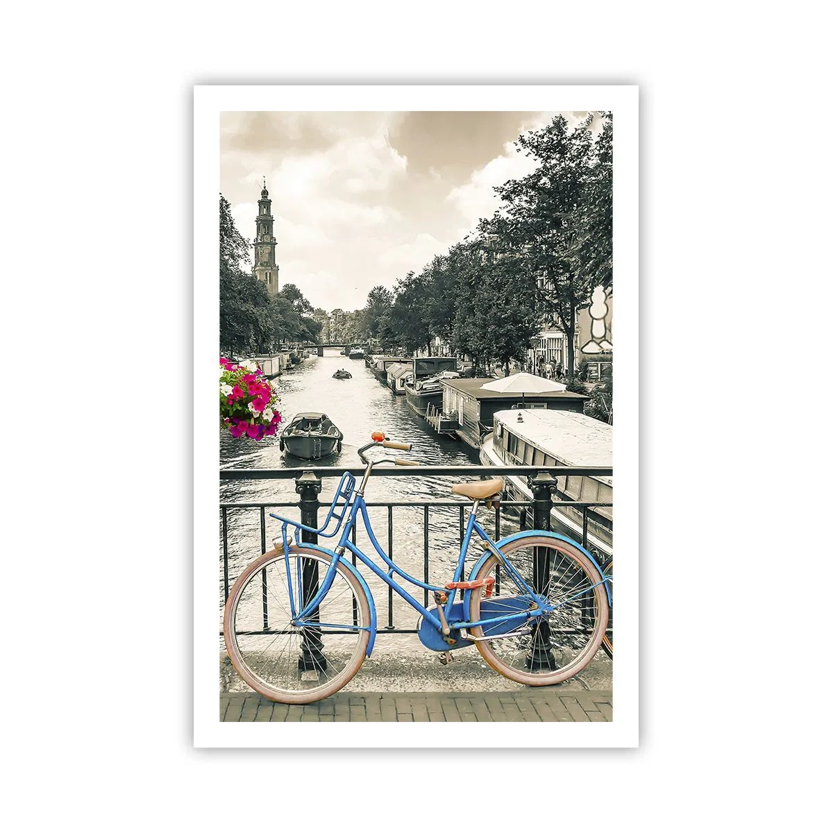 Poster - Culorile unui canal din Amsterdam - 61x91 cm