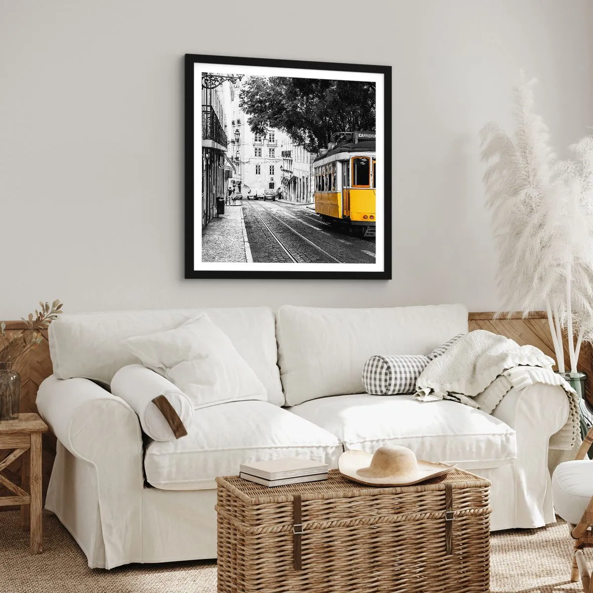 Poster în ramă neagră - Sună fado în fundal - 40x40 cm