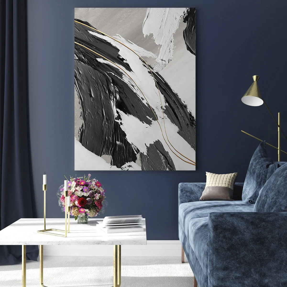 Tablou pe sticlă - Abstracție cu fler - 50x70 cm