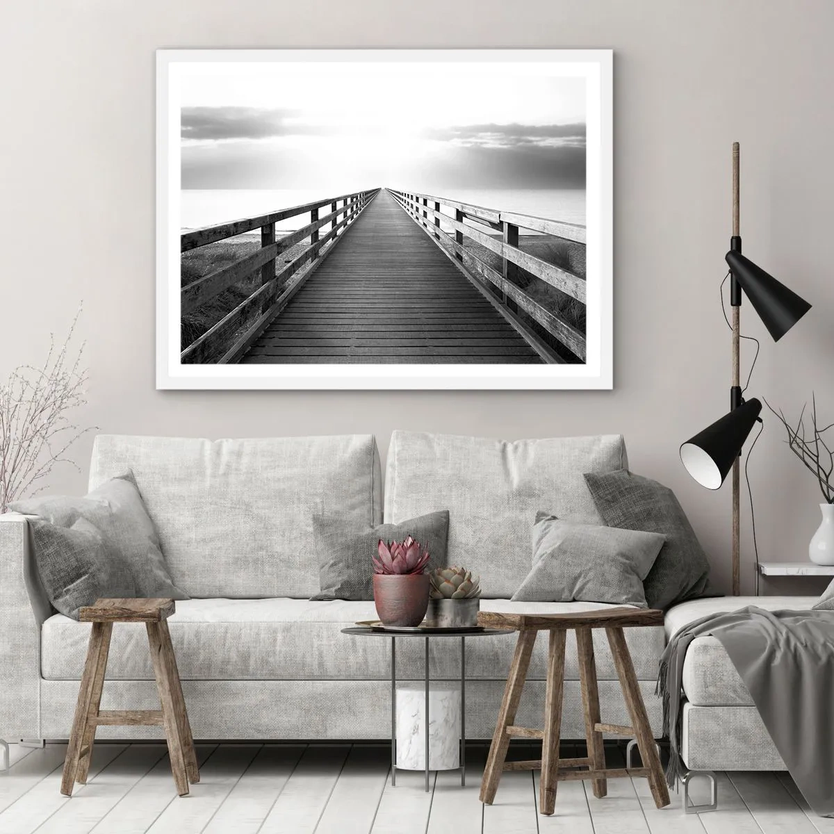 Poster în ramă albă - Departe, departe... - 50x40 cm