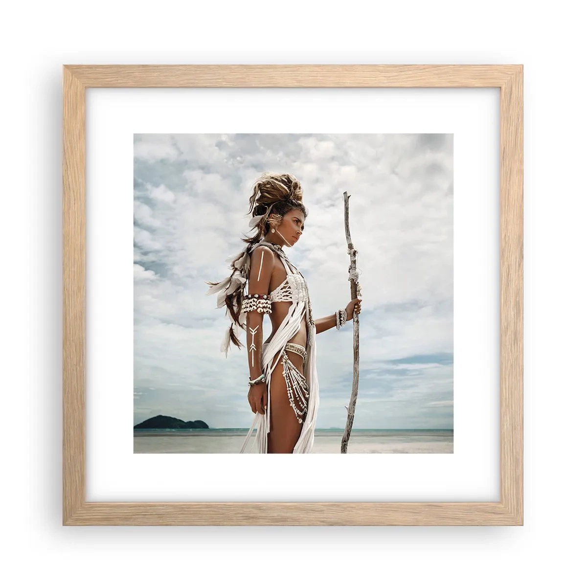 Poster în ramă de stejar deschis - Regina tropicelor - 30x30 cm