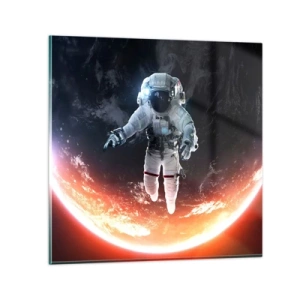 Tablou pe sticlă - Pot să mai stau un pic? - 40x40 cm