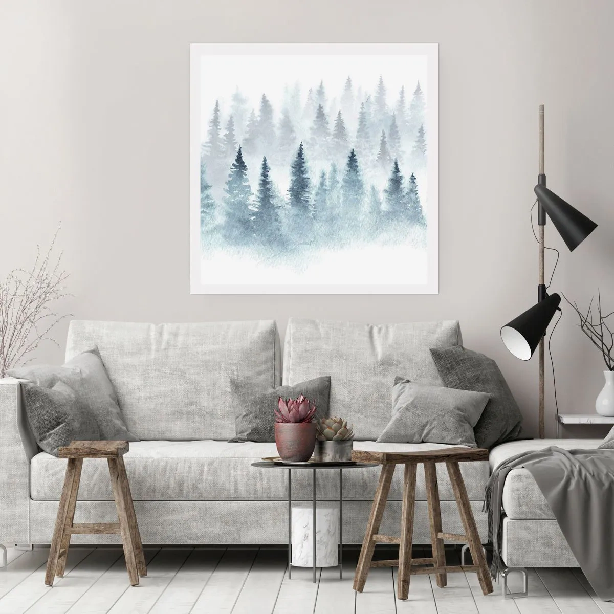 Poster - Înfășurate în ceață - 60x60 cm