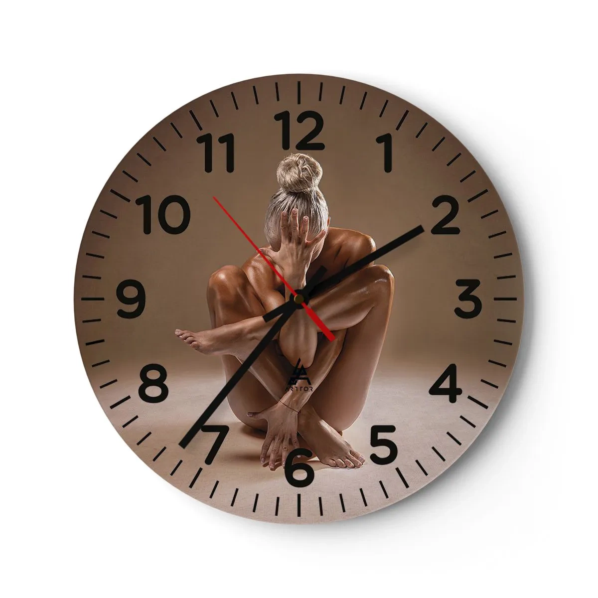 Ceas de perete - Ceas pe sticlă - Unitatea trupului și a spiritului - 30x30 cm