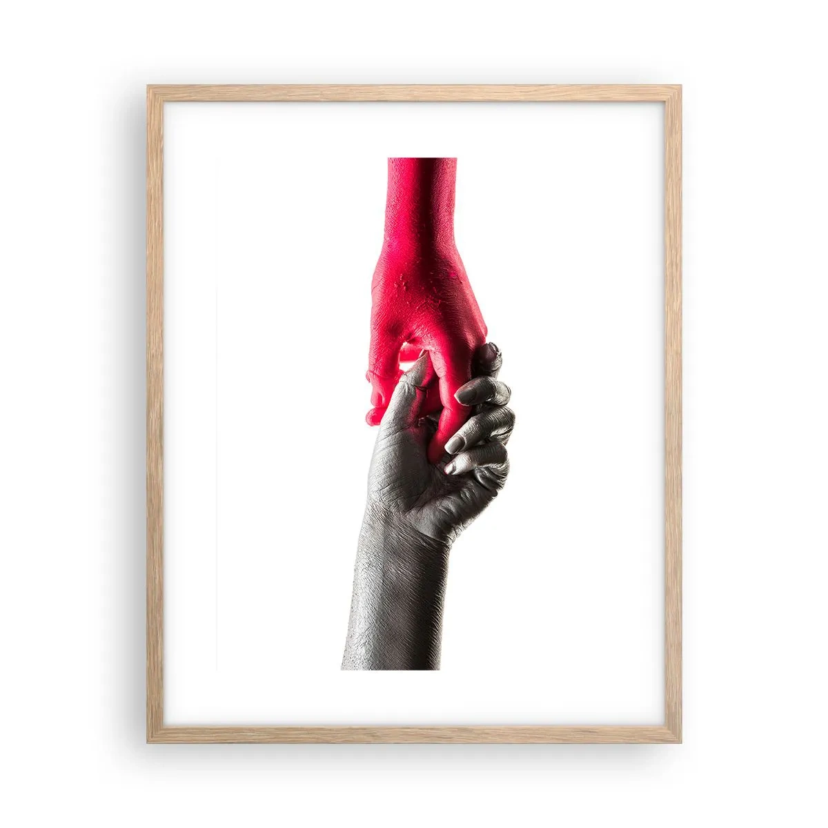 Poster în ramă de stejar deschis - Împreună, deși diferiți - 40x50 cm