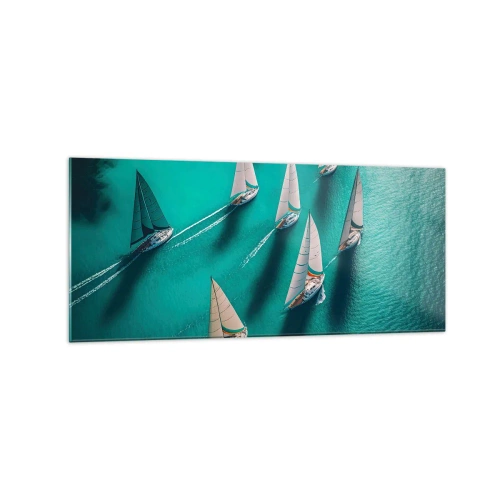 Tablou pe sticlă - Cursa cu vântul - 120x50 cm