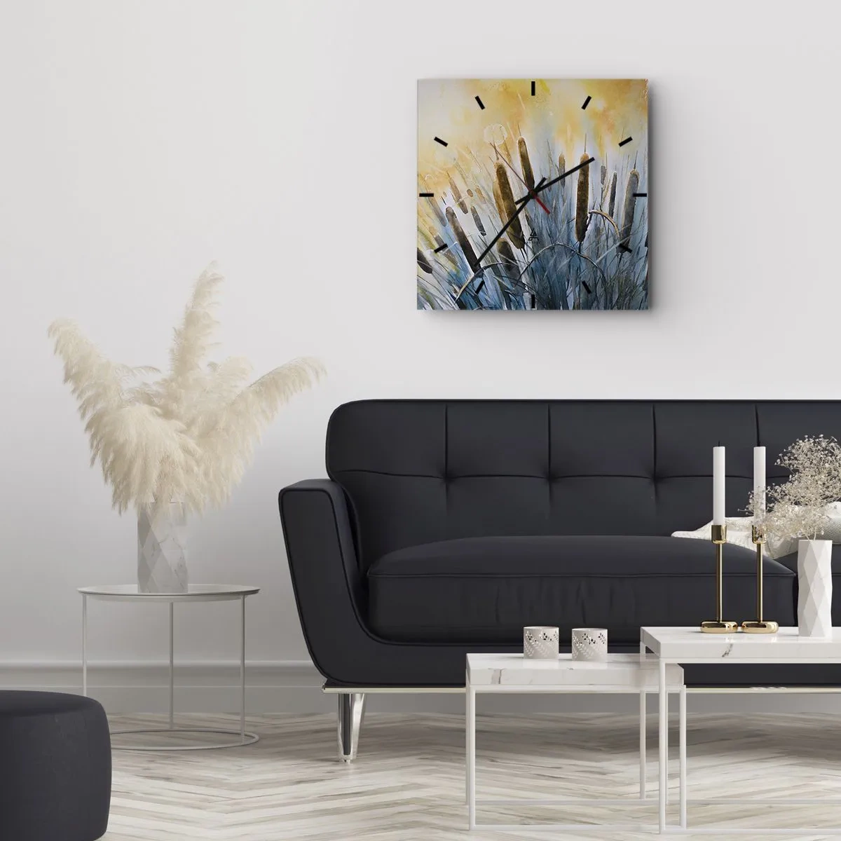 Ceas de perete - Ceas pe sticlă - Răcoarea apei, căldura soarelui - 30x30 cm