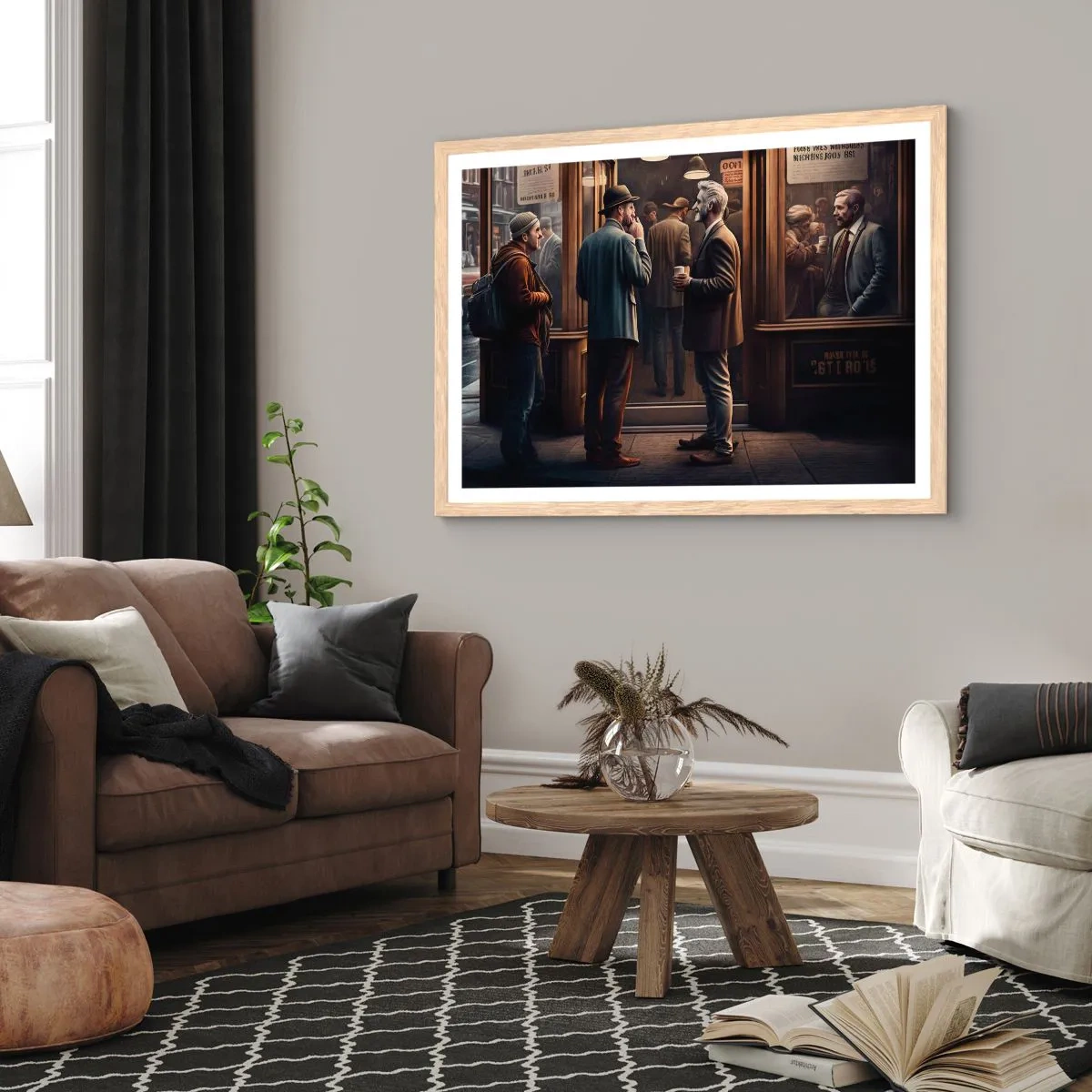 Poster în ramă de stejar deschis - Cel mai bun moment al zilei - 91x61 cm