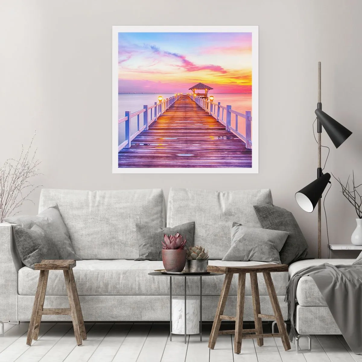 Poster - Tăcerea serii în liliac-auriu - 30x30 cm